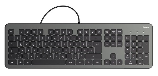 HAMA KC-700 - Tastatur - USB - Deutsch - Schwarz, Anthrazit