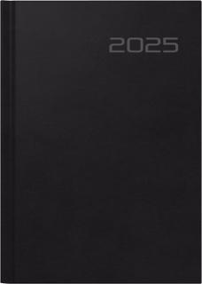 Buchkalender Futura2 Balacron, 2025 14,8x20,8cm, schwarz, 1Woche/2Seiten