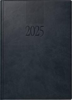 Buchkalender Roma 1, 2025, schwarz, Kunstleder-Einband, 14,2 x 20 cm,