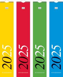 Streifenkalender 120x660mm sortiert Wire-O, 1 Monat/1 Seite, farbiger