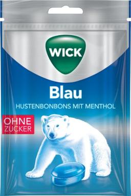 WICK BLAU Hustenbonbon mit Menthol 72 g, ohne Zucker