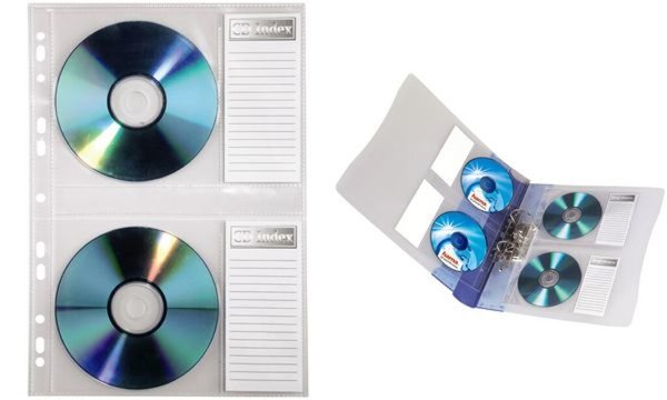 hama CD-/DVD-Hülle, DIN A4, PP, für 2 CDs, transparent (1678352)